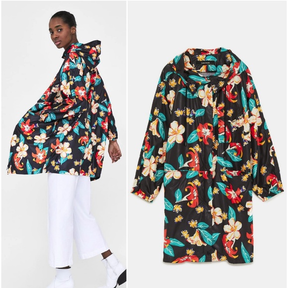 zara floral print jacket